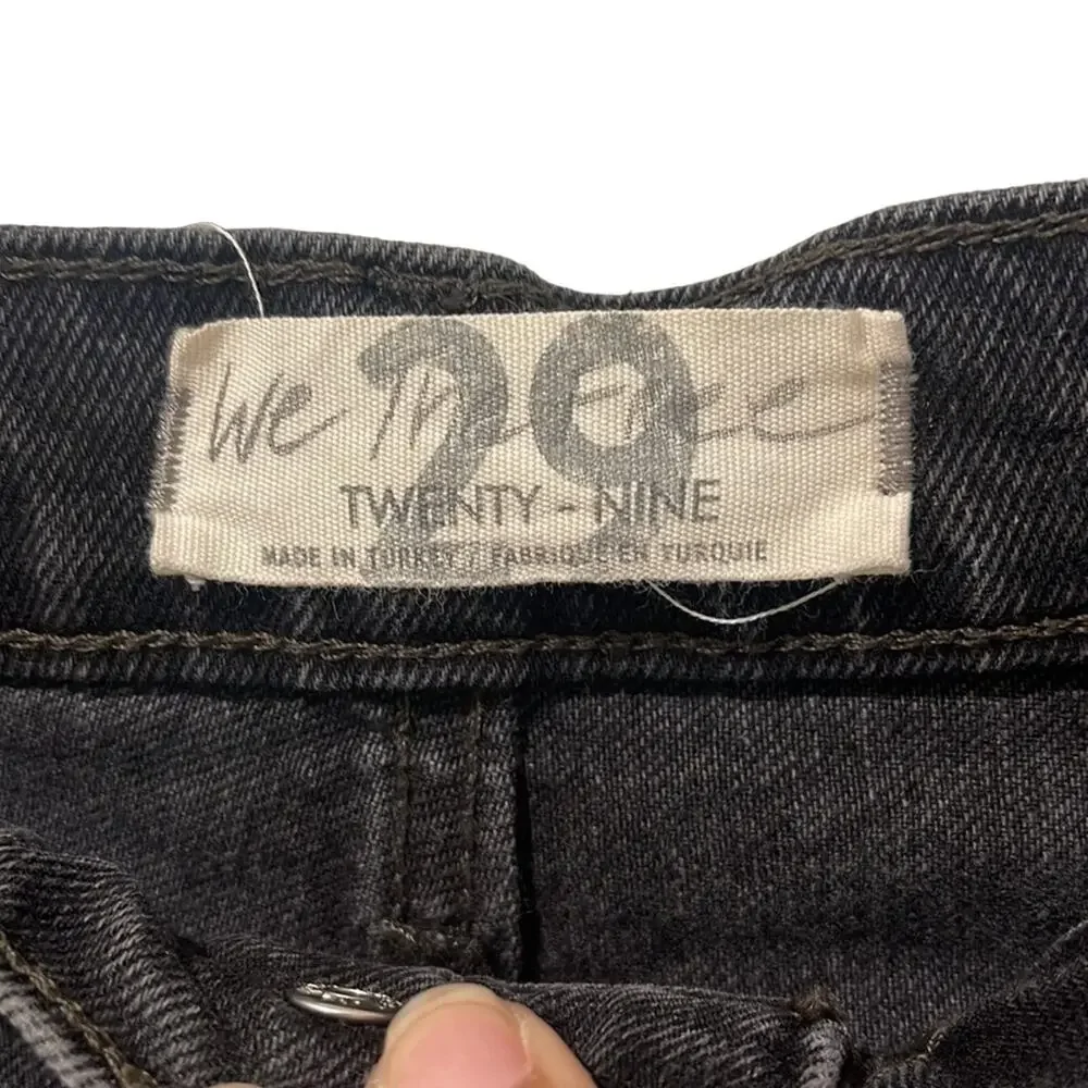 Free People We The Free Lita Distressed Jeans Black Size 29  Bohemian - Picture 2 of 9